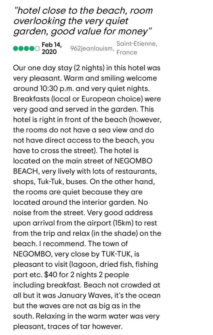 Village Inn Resort Негомбо Экстерьер фото